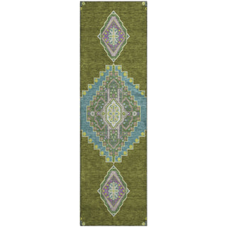 Piper Looms Mayfield Oriental AMF1014 Olive Machine Washable Area Rug Runner Main Image