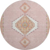 Piper Looms Mayfield Oriental AMF1014 Pink Machine Washable Area Rug Round Main Image
