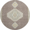 Piper Looms Mayfield Oriental AMF1014 Taupe Machine Washable Area Rug Round Main Image