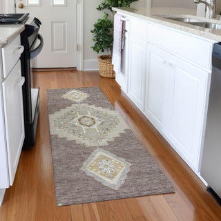 Piper Looms Mayfield Oriental AMF1014 Taupe Machine Washable Area Rug Runner Lifestyle Image Feature