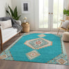 Piper Looms Mayfield Oriental AMF1014 Teal Machine Washable Area Rug Lifestyle Image Feature