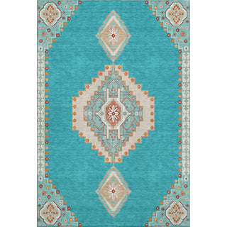 Piper Looms Mayfield Oriental AMF1014 Teal Machine Washable Area Rug main image