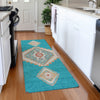 Piper Looms Mayfield Oriental AMF1014 Teal Machine Washable Area Rug Runner Lifestyle Image Feature