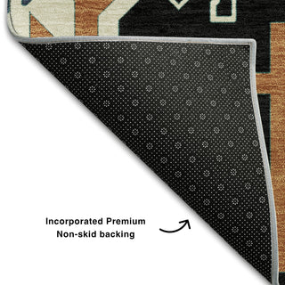 Piper Looms Mayfield Aztec AMF1015 Black Machine Washable Area Rug Backing Image
