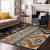 Piper Looms Mayfield Aztec AMF1015 Black Machine Washable Area Rug Lifestyle Image Feature