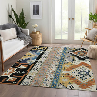 Piper Looms Mayfield Aztec AMF1015 Black Machine Washable Area Rug Lifestyle Image Feature