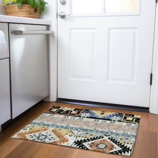 Piper Looms Mayfield Aztec AMF1015 Black Machine Washable Area Rug Scatter Lifestyle Image Feature