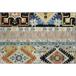 Piper Looms Mayfield Aztec AMF1015 Black Machine Washable Area Rug Scatter Main Image