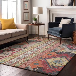 Piper Looms Mayfield Aztec AMF1015 Linen Machine Washable Area Rug Lifestyle Image Feature