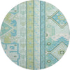 Piper Looms Mayfield Aztec AMF1015 Mint Machine Washable Area Rug Round Main Image