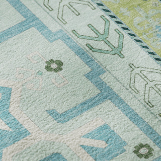 Piper Looms Mayfield Aztec AMF1015 Mint Machine Washable Area Rug Swatch Image