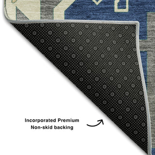 Piper Looms Mayfield Aztec AMF1015 Navy Machine Washable Area Rug Backing Image
