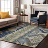 Piper Looms Mayfield Aztec AMF1015 Navy Machine Washable Area Rug Lifestyle Image Feature