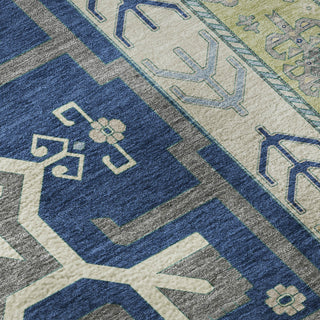 Piper Looms Mayfield Aztec AMF1015 Navy Machine Washable Area Rug Swatch Image
