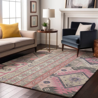 Piper Looms Mayfield Aztec AMF1015 Pink Machine Washable Area Rug Lifestyle Image Feature