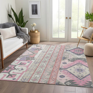 Piper Looms Mayfield Aztec AMF1015 Pink Machine Washable Area Rug Lifestyle Image Feature