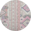 Piper Looms Mayfield Aztec AMF1015 Pink Machine Washable Area Rug Round Main Image
