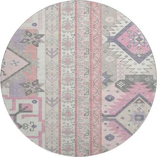 Piper Looms Mayfield Aztec AMF1015 Pink Machine Washable Area Rug Round Main Image