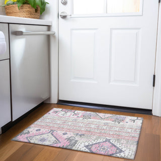 Piper Looms Mayfield Aztec AMF1015 Pink Machine Washable Area Rug Scatter Lifestyle Image Feature
