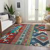 Piper Looms Mayfield Aztec AMF1015 Red Machine Washable Area Rug Lifestyle Image Feature
