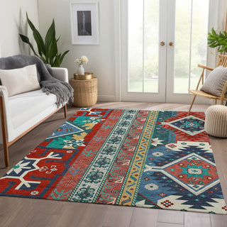 Piper Looms Mayfield Aztec AMF1015 Red Machine Washable Area Rug Lifestyle Image Feature
