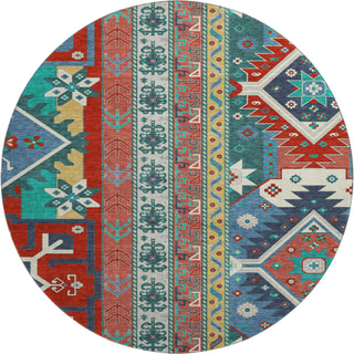 Piper Looms Mayfield Aztec AMF1015 Red Machine Washable Area Rug Round Main Image