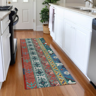 Piper Looms Mayfield Aztec AMF1015 Red Machine Washable Area Rug Runner Lifestyle Image Feature