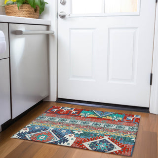 Piper Looms Mayfield Aztec AMF1015 Red Machine Washable Area Rug Scatter Lifestyle Image Feature