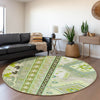 Piper Looms Mayfield Aztec AMF1015 Sage Machine Washable Area Rug Round Lifestyle Image Feature