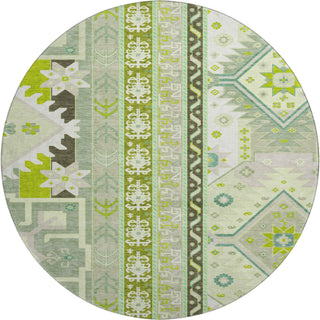 Piper Looms Mayfield Aztec AMF1015 Sage Machine Washable Area Rug Round Main Image