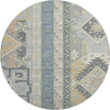 Piper Looms Mayfield Aztec AMF1015 Silver Machine Washable Area Rug Round Main Image