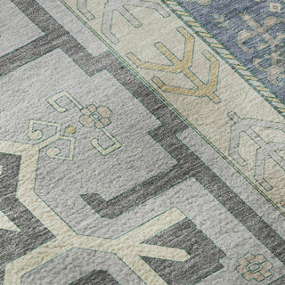 Piper Looms Mayfield Aztec AMF1015 Silver Machine Washable Area Rug Swatch Image
