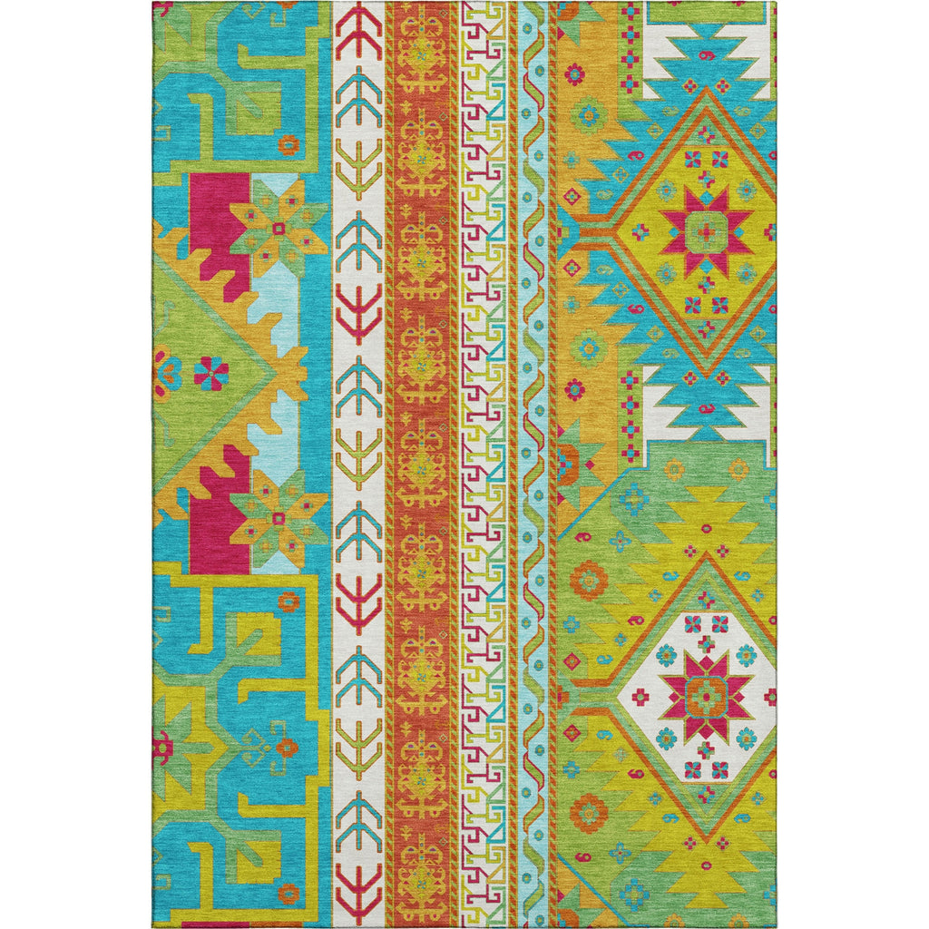 Piper Looms Mayfield Aztec AMF1015 Teal Machine Washable Area Rug main image
