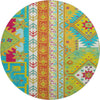 Piper Looms Mayfield Aztec AMF1015 Teal Machine Washable Area Rug Round Main Image