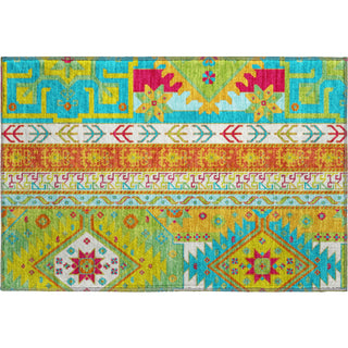 Piper Looms Mayfield Aztec AMF1015 Teal Machine Washable Area Rug Scatter Main Image