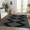 Piper Looms Mayfield Geometric AMF1016 Black Machine Washable Area Rug Lifestyle Image Feature