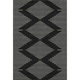Piper Looms Mayfield Geometric AMF1016 Black Machine Washable Area Rug main image