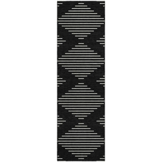 Piper Looms Mayfield Geometric AMF1016 Black Machine Washable Area Rug Runner Main Image