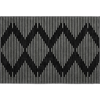 Piper Looms Mayfield Geometric AMF1016 Black Machine Washable Area Rug Scatter Main Image