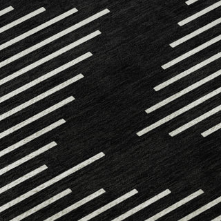 Piper Looms Mayfield Geometric AMF1016 Black Machine Washable Area Rug Swatch Image