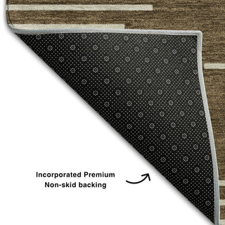Piper Looms Mayfield Geometric AMF1016 Brown Machine Washable Area Rug Backing Image