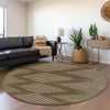 Piper Looms Mayfield Geometric AMF1016 Brown Machine Washable Area Rug Round Lifestyle Image Feature