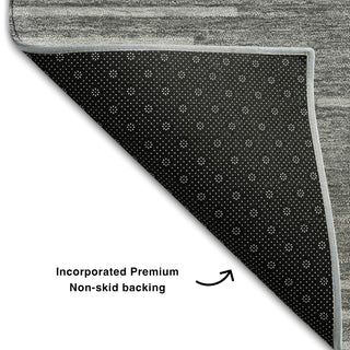 Piper Looms Mayfield Geometric AMF1016 Charcoal Machine Washable Area Rug Backing Image