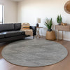 Piper Looms Mayfield Geometric AMF1016 Charcoal Machine Washable Area Rug Round Lifestyle Image Feature