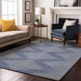 Piper Looms Mayfield Geometric AMF1016 Denim Machine Washable Area Rug Lifestyle Image Feature