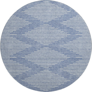 Piper Looms Mayfield Geometric AMF1016 Denim Machine Washable Area Rug Round Main Image