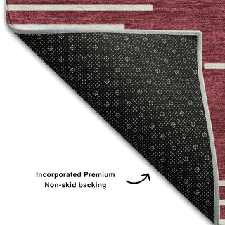 Piper Looms Mayfield Geometric AMF1016 Garnet Machine Washable Area Rug Backing Image