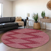 Piper Looms Mayfield Geometric AMF1016 Garnet Machine Washable Area Rug Round Lifestyle Image Feature