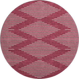 Piper Looms Mayfield Geometric AMF1016 Garnet Machine Washable Area Rug Round Main Image