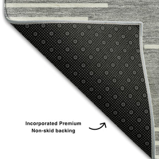 Piper Looms Mayfield Geometric AMF1016 Gray Machine Washable Area Rug Backing Image